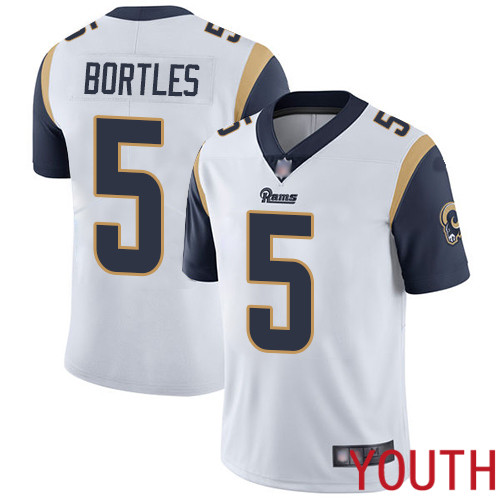 Los Angeles Rams Limited White Youth Blake Bortles Road Jersey NFL Football #5 Vapor Untouchable->youth nfl jersey->Youth Jersey